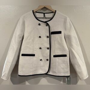 Women's Cream Double-Breasted Jacket